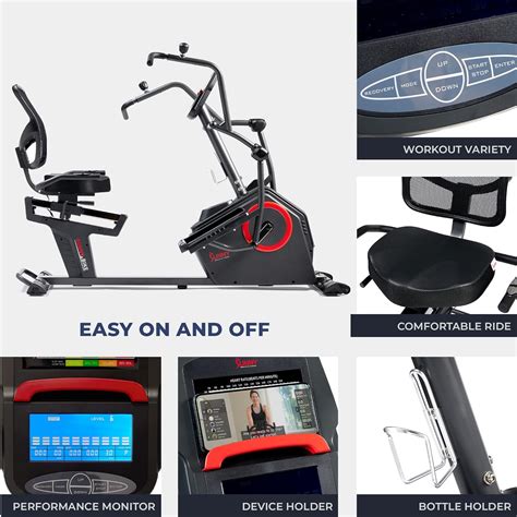 Sunny Health & Fitness Elite Recumbent Cross Trainer & Ellip...