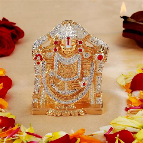 Buy Estele Gold - Rhodium Plated Divine Balaji Idol with Crystals Online