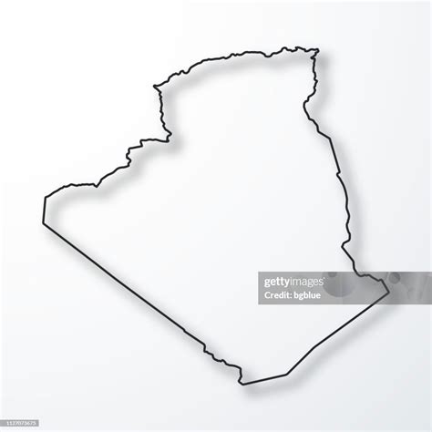 Algeria Map Black Outline With Shadow On White Background High-Res Vector Graphic - Getty Images