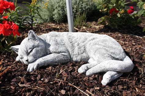Cat Statue Pet Memorial Concrete Cat Garden Statues Garden | Etsy