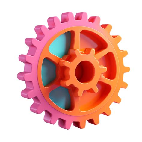 cog in 3D style trending color palette with 23886912 PNG
