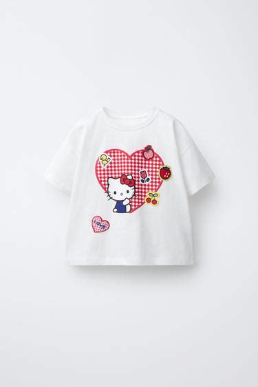HELLO KITTY © SANRIO GINGHAM HEART T-SHIRT - Ecru | ZARA India