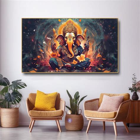 Shop Ganpati Wall Canvas Painting Online - Punam Metalcrafts