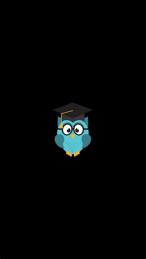 Download wallpaper 938x1668 owl, hat, student, art, vector iphone 8/7 ...