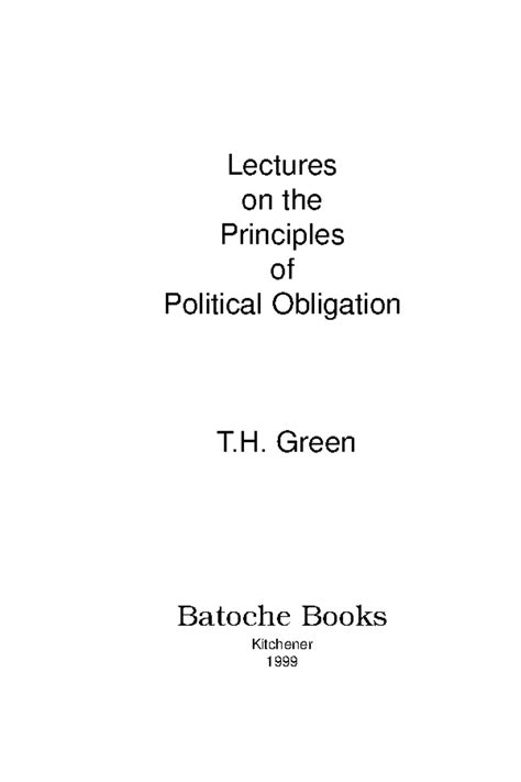 Political Obligation TH Green - Co stitutional law - KSLU - Studocu