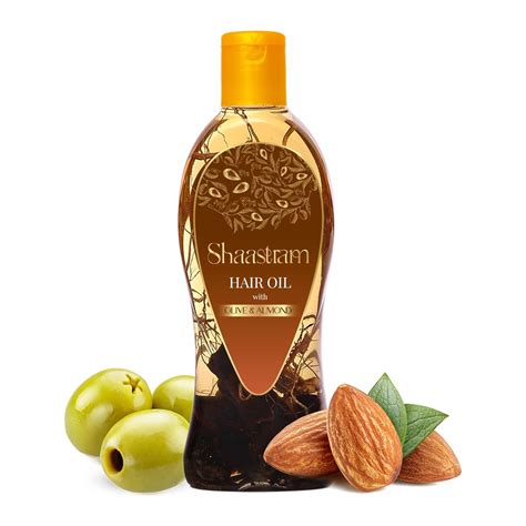 Buy Shaastram Olive and Almond Herbal Hair Oil with Sesame, Brahmi ...