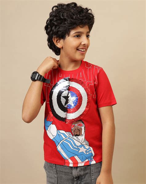 Captain America Printed Regular Fit Tshirt For Boys – Kidsville