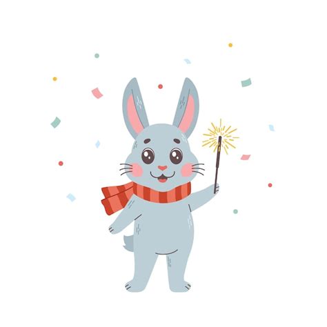 Année du lapin zodiaque Lièvre avec cierge magique et carte postale du ...