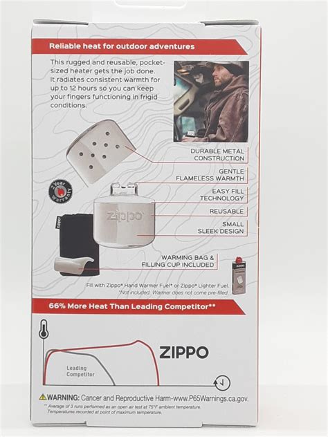 Zippo 12 Hour Orange Hand Warmer 40348 & Premium Hand Warmer Fuel Combo ...
