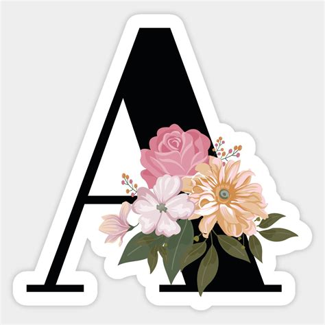 Flower Letters - A Sticker for Scrapbook Frames