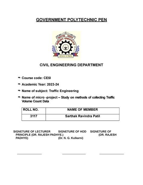 TEN MP - GOVERNMENT POLYTECHNIC PEN CIVIL ENGINEERING DEPARTMENT Course ...