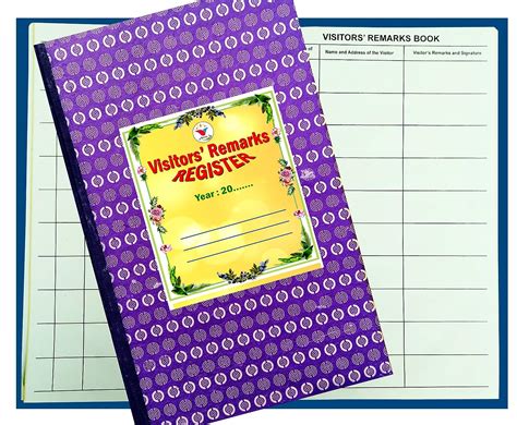 Visitors' Remark/Feedback Register Book | 50 Sheet | 100 Pages | Hard ...