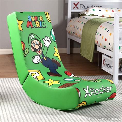 X Rocker Nintendo Video Rockers Luigi Power Up Edition Gaming Chair ...