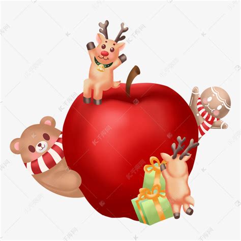 圣诞节平安夜苹果素材图片免费下载-千库网
