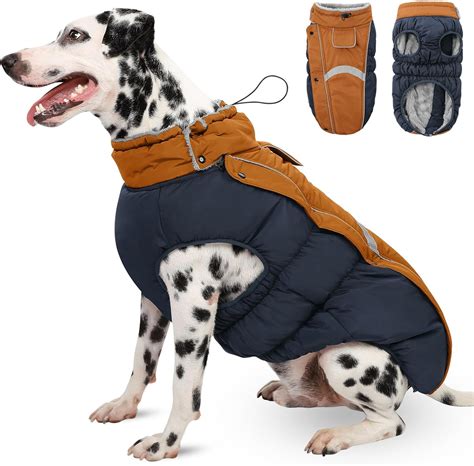 Amazon.com : Queenmore Warm Fleece Dog Jacket, Cold Weather Waterproof ...
