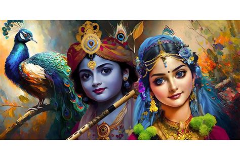 romantic radha krishna love painting wall canvas