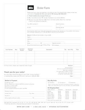 Fillable Online Order Form - REI Fax Email Print - pdfFiller