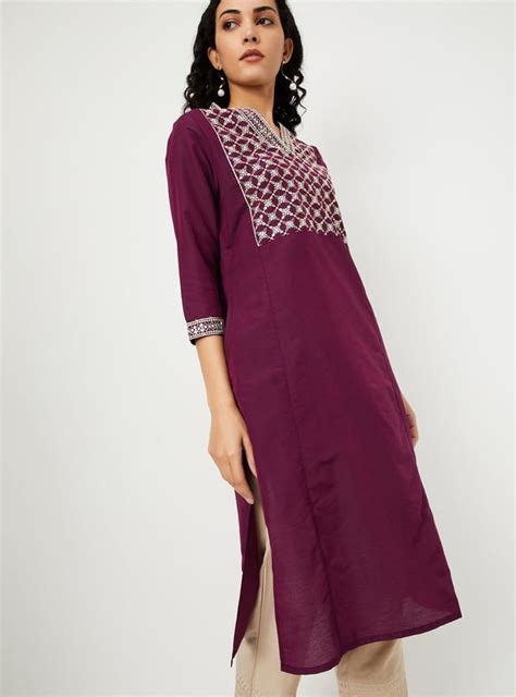 Buy Women Embroidered Yoke Straight Kurta Online at just Rs. 599.0 ...