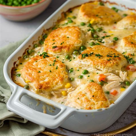 Creamed Chicken and Biscuits Casserole