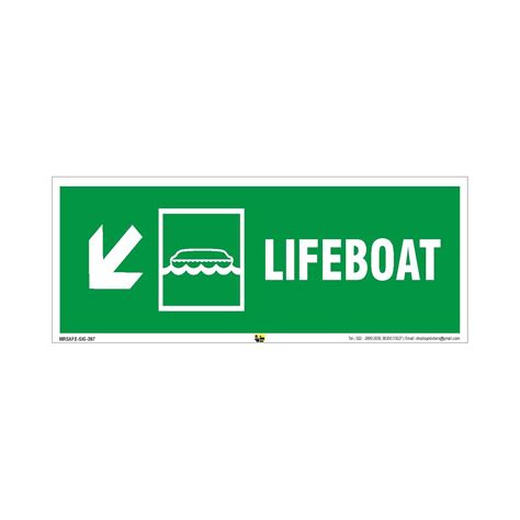 Mr. Safe - Lifeboat Sign D PVC Sticker 12 Inch X 4 Inch : Amazon.in