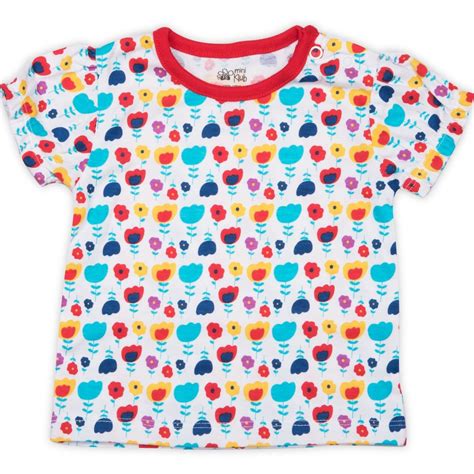Fs Mini Klub Girls Round Neck t-Shirt with All Over Flower Prints ...