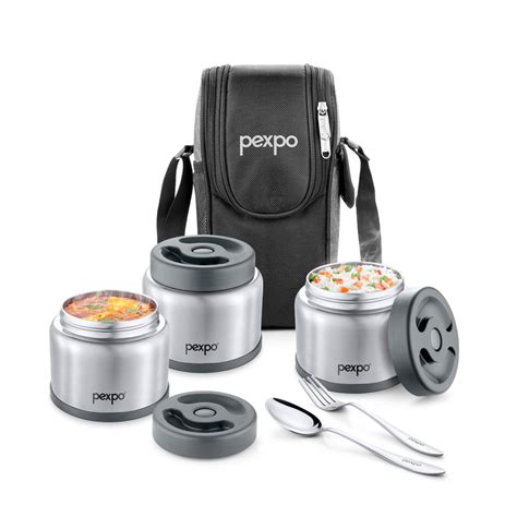 PEXPO Extreme Double Wall Vacuum Insulated Stainless Steel Lunch Box ...