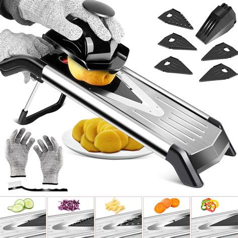 MASTERTOP Mandoline Slicer for Kitchen, Stainless Steel Vegetable ...
