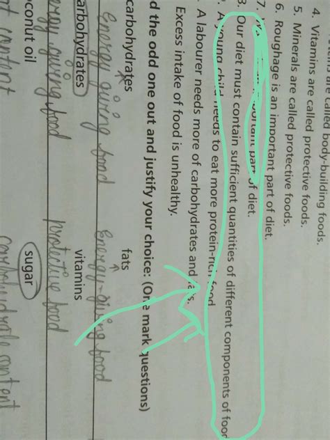 our diet must contain sufficient quantities of different components of ...