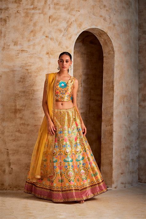 Neeru'S Women Yellow Color Ghagra Set – Neerus India