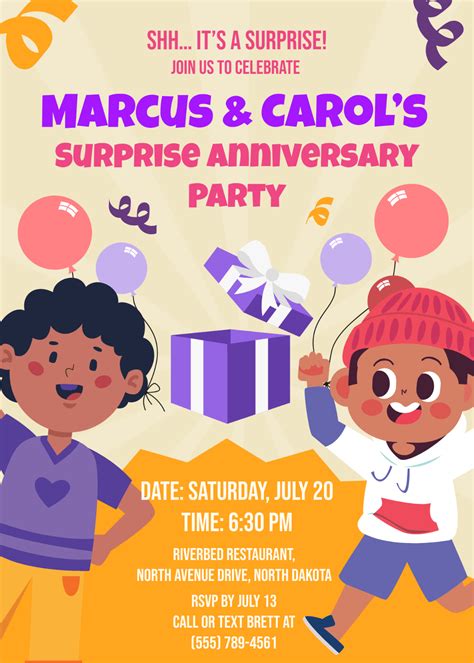 Free Surprise Party Invitation Templates, Editable and Printable