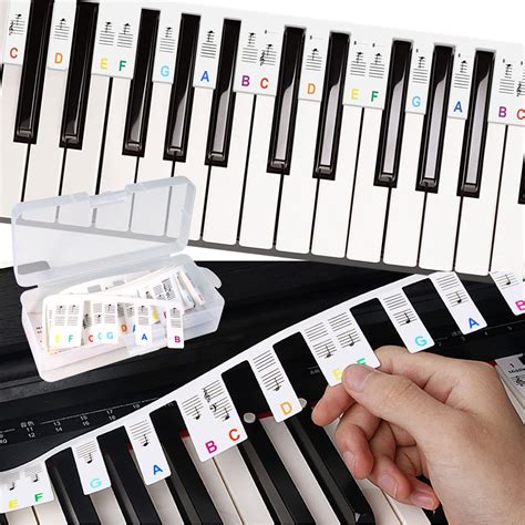 Removable Piano Keyboard Note Labels 88 Full Size Color Piano ...