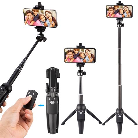 Extendable 40-inch Selfie Stick with Phone Tripod, Wireless Remote ...