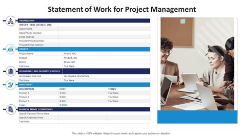 Image result for Project Management Statement of Work Example