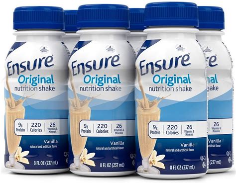 Ensure Original Nutrition Shake, Vanilla 8 oz, 6 Pack - 220 Cal ...