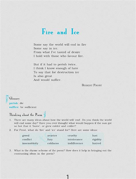 Fire And Ice Poem