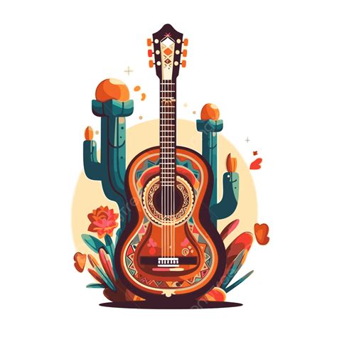 Cartoon Mexican Guitar Clip Art