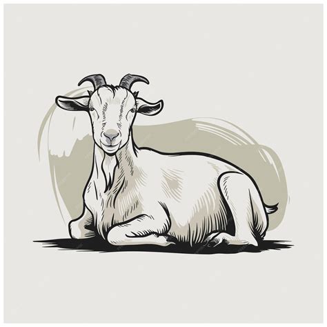 A white goat cartoon character illustration | Premium AI-generated vector