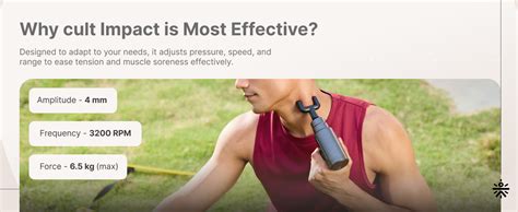 Cult Impact Deep tissue massage gun, 3000mAh battery, 6-speed intensity ...