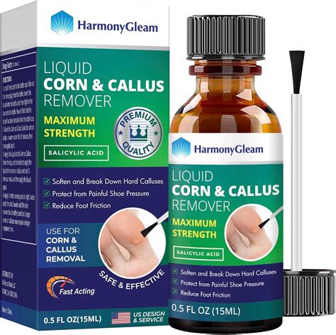 Amazon.com: HarmonyGleam Corn Removal for Feet: Liquid Salicylic Acid Corn Removers for Toes and ...