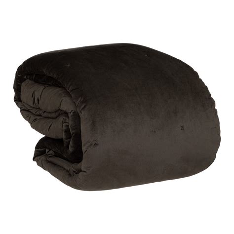 Dessus de lit en polyester coloris gris foncé - Longueur 260 x ...