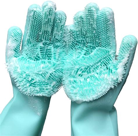 DEVIKSHUB Dish Washing Hand Gloves for Kitchen with Brush | Rubber Hand ...