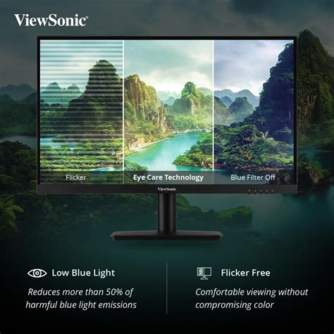 ViewSonic 24 Inch VA2406-MH Full HD 75Hz Monitor with Dual 2W Speaker ...