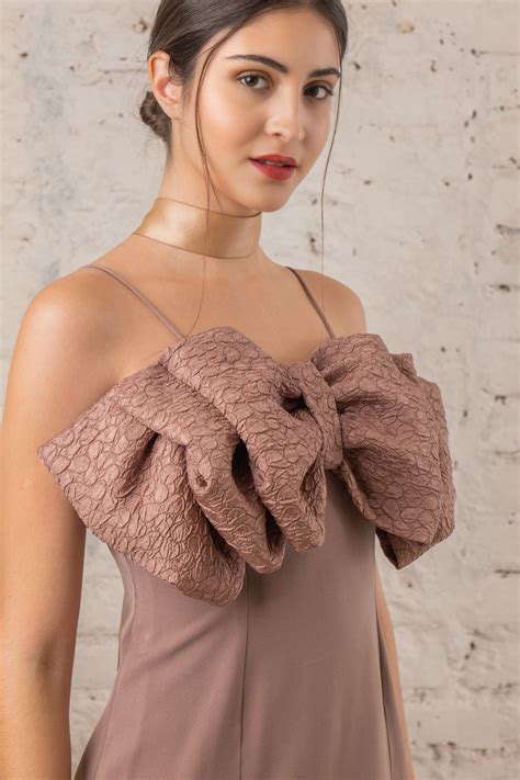 Dusty Pink Bow Dress – LabelSwish