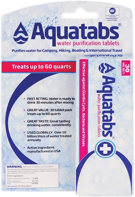 Amazon.com : Aquatabs 49mg Water Purification Tablets (30 Pack ...