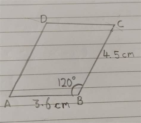 2. Construct a parallelogram ABCD, if : (1) AB =3.6cm,BC=4.5cm,and ...