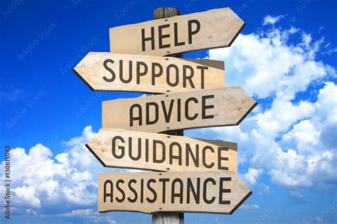 Signpost - customer support - "help", "support", "advice", "guidance ...