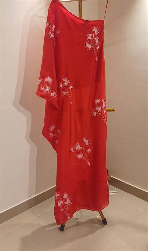 Palm Trees on Red One Shoulder Dress – Picchika