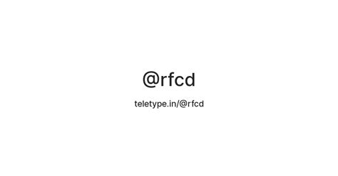 @rfcd — Teletype