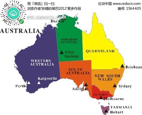 澳大利亚地图上有地区和它们的首都插画图片素材_ID:368821322-Veer图库