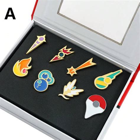 pokemon Caixa de Conjunto de Broches de Medalhas de Academia Kanto ...